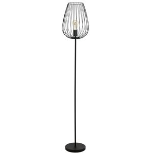 Eglo Lámpara de pie NEWTOWN, lámpara de pie vintage con 1 bombilla, lámpara de pie retro de acero, color negro, casquillo E27, incl interruptor de pie Eglo Lámpara de pie NEWTOWN, lámpara de pie vintage con 1 bombilla, lámpara de pie retro de acero, color negro, casquillo E27, incl interruptor de pie