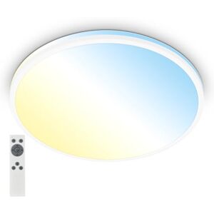 Briloner Lámpara LED de techo con mando a distancia, blanco cálido a blanco frío, regulable, lámpara LED, lámpara LED de techo, 49 x 9,5 cm, blanco Briloner Lámpara LED de techo con mando a distancia, blanco cálido a blanco frío, regulable, lámpara LED, lámpara LED de techo, 49 x 9,5 cm, blanco