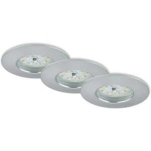 Briloner Leuchten Focos LED empotrables, Set de 3 lámparas de techo 5 vatios, 400 lúmenes, 3.000 Kelvin, IP44, Aluminio, 75x28 mm cada unidad Briloner Leuchten Focos LED empotrables, Set de 3 lámparas de techo 5 vatios, 400 lúmenes, 3.000 Kelvin, IP44, Aluminio, 75x28 mm cada unidad