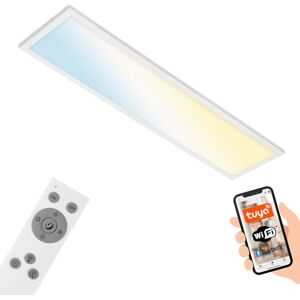 Briloner Lámpara LED de techo funciona con Alexa, app y control por voz, ajustable de blanco cálido a blanco frío, lámpara inteligente para el salón de casa, 100x25x6,6 cm, blanco Briloner Lámpara LED de techo funciona con Alexa, app y control por voz, ajustable de blanco cálido a blanco frío, lámpara inteligente para el salón de casa, 100x25x6,6 cm, blanco