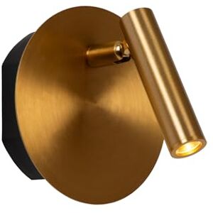 LUCIDE JOLIJN Lámpara de cama recargable/lámpara de pared batería/batería diámetro de 10,2 cm LED 1 x 2 W 3000 K Magnético Oro mate/latón LUCIDE JOLIJN Lámpara de cama recargable/lámpara de pared batería/batería diámetro de 10,2 cm LED 1 x 2 W 3000 K Magnético Oro mate/latón