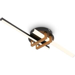 Briloner Lampara techo LED con luz blanca cálida, perfiles angulares, plafon LED techo, salon, plafones para techo, 58,5x16x7,5 cm, madera negro Briloner Lampara techo LED con luz blanca cálida, perfiles angulares, plafon LED techo, salon, plafones para techo, 58,5x16x7,5 cm, madera negro