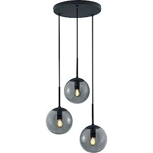 TRIO , Colgante, Balini 3xE14, max.28,0 W Cristal, Humo, Cuerpo: Metal, Antracita Ø:30,0cm, A:150,0cm IP20,Sin bombilla,Regulable en altura TRIO , Colgante, Balini 3xE14, max.28,0 W Cristal, Humo, Cuerpo: Metal, Antracita Ø:30,0cm, A:150,0cm IP20,Sin bombilla,Regulable en altura