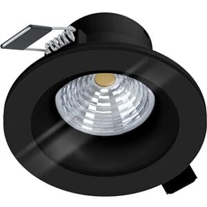 Eglo LED foco empotrable Salabate, luz LED regulable de aluminio y cristal, lámpara empotrable LED en negro, iluminación para baño blanco cálido, IP44, diámetro 8,8 cm Eglo LED foco empotrable Salabate, luz LED regulable de aluminio y cristal, lámpara empotrable LED en negro, iluminación para baño blanco cálido, IP44, diámetro 8,8 cm