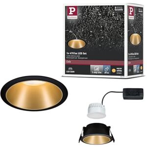 Paulmann Luminaria empotrable LED Cole redonda incl. 1x6,5 W, foco empotrable regulable, negro, oro mate, lámpara empotrable, plástico, aluminio zinc, foco de techo 2700 K Paulmann Luminaria empotrable LED Cole redonda incl. 1x6,5 W, foco empotrable regulable, negro, oro mate, lámpara empotrable, plástico, aluminio zinc, foco de techo 2700 K