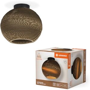 LEDVANCE Decor Cardboard Ball marrón de cartón ondulado, ligera, E27, 260 mm de diámetro, pantalla de material reciclado, sostenible gracias a una fuente de luz reemplazable, fácil de instalar LEDVANCE Decor Cardboard Ball marrón de cartón ondulado, ligera, E27, 260 mm de diámetro, pantalla de material reciclado, sostenible gracias a una fuente de luz reemplazable, fácil de instalar