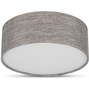 REV Lámpara de techo LED Lampada da soffitto rotonda, 30 cm, con paralume in tessuto in stile vintage ideale per camera da letto e soggiorno, marrone-argento REV Lámpara de techo LED Lampada da soffitto rotonda, 30 cm, con paralume in tessuto in stile vintage ideale per camera da letto e soggiorno, marrone-argento