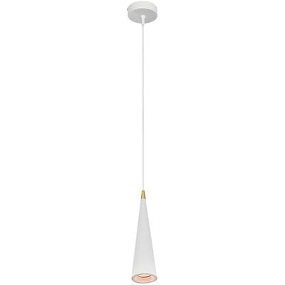 GTV EVI lámpara colgante 1 luz – pantalla cónica de aluminio en blanco con reflector dorado, casquillo GU10, máx. 40 W, IP20, ideal para cocina, barra y comedor – lámpara de techo GTV EVI lámpara colgante 1 luz – pantalla cónica de aluminio en blanco con reflector dorado, casquillo GU10, máx. 40 W, IP20, ideal para cocina, barra y comedor – lámpara de techo
