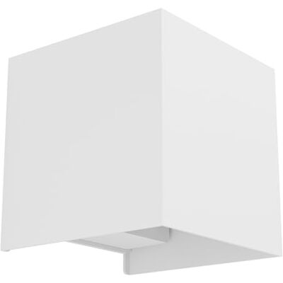 Eglo Valmontone Lámpara de pared LED interior, iluminación indirecta, doble emisión, forma de cubo, aplique de pared, para dormitorio y salón, metal, blanco, color de luz blanco cálido, 10 x 10 cm Eglo Valmontone Lámpara de pared LED interior, iluminación indirecta, doble emisión, forma de cubo, aplique de pared, para dormitorio y salón, metal, blanco, color de luz blanco cálido, 10 x 10 cm