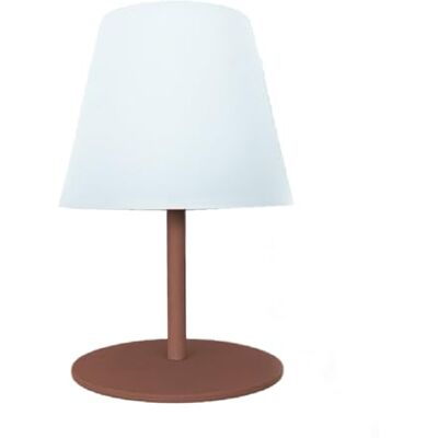 Lumisky Lámpara de mesa inalámbrica con pie de acero de terracota, LED, color blanco cálido TWINS SOLO TERRA H16 cm Lumisky Lámpara de mesa inalámbrica con pie de acero de terracota, LED, color blanco cálido TWINS SOLO TERRA H16 cm