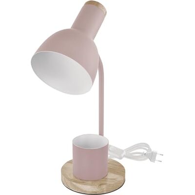 EMOS Lámpara de mesa LED POPPY con soporte para bolígrafo, rosca E27 Elegante lámpara de lectura de metal con pie de madera Cable de alimentación de 1,5 m con interruptor y enchufe europeo Sin EMOS Lámpara de mesa LED POPPY con soporte para bolígrafo, rosca E27 Elegante lámpara de lectura de metal con pie de madera Cable de alimentación de 1,5 m con interruptor y enchufe europeo Sin