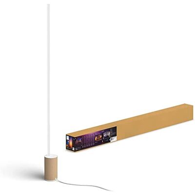 Philips Lámpara de pie White and Color Ambiance, Gradient Signe, base de madera Philips Lámpara de pie White and Color Ambiance, Gradient Signe, base de madera