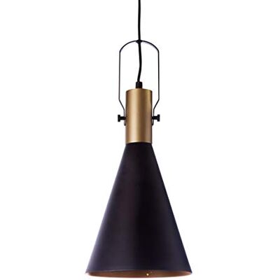 LUSSIOL Lámpara de techo (metal, 40 W, diámetro 19 x altura 36 cm), color negro y dorado LUSSIOL Lámpara de techo (metal, 40 W, diámetro 19 x altura 36 cm), color negro y dorado