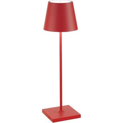 Zafferano , Poldina Pro, Lámpara de Mesa Recargable e Inalámbrica con Control Táctil, También Adecuada como Lámpara de Exterior, Atenuador, 2200-3000 K, Altura 38 cm, Color Rojo Zafferano , Poldina Pro, Lámpara de Mesa Recargable e Inalámbrica con Control Táctil, También Adecuada como Lámpara de Exterior, Atenuador, 2200-3000 K, Altura 38 cm, Color Rojo