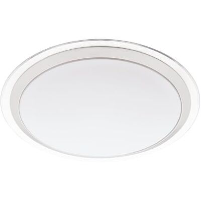 Eglo connect Competa, C, Lámpara de techo LED para el hogar, de acero y plástico, color blanco, plateado, transparente, Diámetro: 43 cm, intensidad regulable, tonos blancos y colores ajustables Eglo connect Competa, C, Lámpara de techo LED para el hogar, de acero y plástico, color blanco, plateado, transparente, Diámetro: 43 cm, intensidad regulable, tonos blancos y colores ajustables