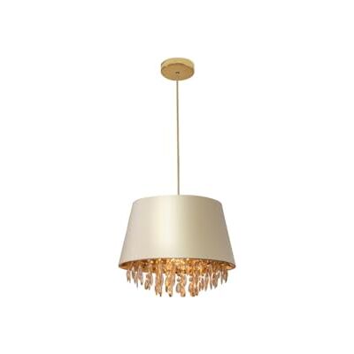 GTV NESTO lámpara colgante Ø30 cm – pantalla crema con cristales y interior dorado, casquillo E27, IP20, cable ajustable, una luz, ideal para dormitorio y salón, iluminación interior glamour GTV NESTO lámpara colgante Ø30 cm – pantalla crema con cristales y interior dorado, casquillo E27, IP20, cable ajustable, una luz, ideal para dormitorio y salón, iluminación interior glamour