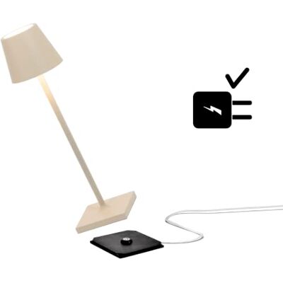 Zafferano Poldina Pro Micro Lámpara LED Inalámbrica Recargable, Temperatura color 2200-2700-3000K, IP65 Uso Interior/Exterior, Aluminio H 27.5cm con Multicargador USB (EU/UK/US) Arena Zafferano Poldina Pro Micro Lámpara LED Inalámbrica Recargable, Temperatura color 2200-2700-3000K, IP65 Uso Interior/Exterior, Aluminio H 27.5cm con Multicargador USB (EU/UK/US) Arena