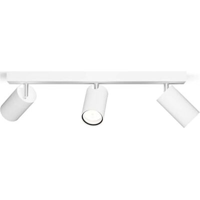 Philips Idris Foco de Baño (3 luces), bombillas GU10 no incluida, blanco, IP44, resistente al agua Philips Idris Foco de Baño (3 luces), bombillas GU10 no incluida, blanco, IP44, resistente al agua
