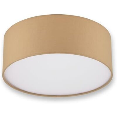 REV Plafón redondo de 30 cm con pantalla de tela de aspecto vintage, ideal para dormitorio y sala de estar, color beige REV Plafón redondo de 30 cm con pantalla de tela de aspecto vintage, ideal para dormitorio y sala de estar, color beige