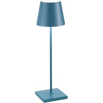 Zafferano , Poldina Pro, Lámpara de Mesa Recargable e Inalámbrica con Control Táctil, También Adecuada como Lámpara de Exterior, Atenuador, 2200-3000 K, Altura 38 cm, Color Azul Avio Zafferano , Poldina Pro, Lámpara de Mesa Recargable e Inalámbrica con Control Táctil, También Adecuada como Lámpara de Exterior, Atenuador, 2200-3000 K, Altura 38 cm, Color Azul Avio