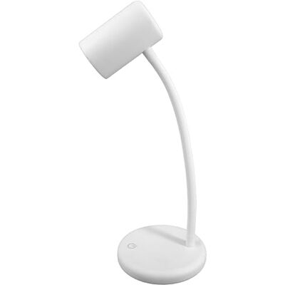 Unilux LOU, lámpara de escritorio LED, brazo flexible, 3 brillo, táctil, compacto, blanco Unilux LOU, lámpara de escritorio LED, brazo flexible, 3 brillo, táctil, compacto, blanco