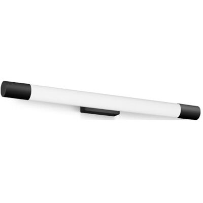 Philips Rover Luz de Espejo LED, redondo, 10W, 1500 lm, 2700K, Negro, IP44, Resistente al agua Philips Rover Luz de Espejo LED, redondo, 10W, 1500 lm, 2700K, Negro, IP44, Resistente al agua
