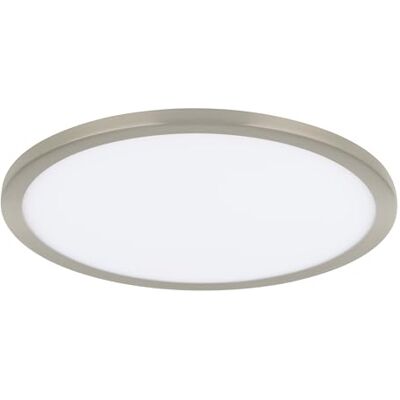 Eglo LED foco empotrable Fueva Flex, foco LED para taladros universales de aluminio níquel mate, superficie iluminada de plástico en blanco, luz empotrada plana, blanco caldo, diámetro 22,5cm Eglo LED foco empotrable Fueva Flex, foco LED para taladros universales de aluminio níquel mate, superficie iluminada de plástico en blanco, luz empotrada plana, blanco caldo, diámetro 22,5cm