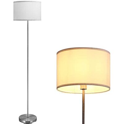 BAKAJI , Lámpara de pie, casquillo E27, máximo 60 W, base redonda, estructura de metal y madera, pantalla de tela, diseño moderno, encendido con cadena, altura 170 cm (negro) BAKAJI , Lámpara de pie, casquillo E27, máximo 60 W, base redonda, estructura de metal y madera, pantalla de tela, diseño moderno, encendido con cadena, altura 170 cm (negro)