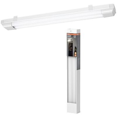 OSRAM Barra de luz LED 600mm, 25W, 3000K, blanco cálido, 2300lm, carcasa de acero, difusor de policarbonato, IP20 para montaje en techo y pared OSRAM Barra de luz LED 600mm, 25W, 3000K, blanco cálido, 2300lm, carcasa de acero, difusor de policarbonato, IP20 para montaje en techo y pared