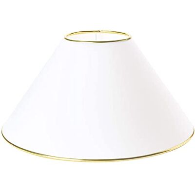 Orion Gran pantalla de repuesto para lámpara de 50 cm, pantalla de tela blanca, dorada, pantalla para portalámparas E27, borde dorado Orion Gran pantalla de repuesto para lámpara de 50 cm, pantalla de tela blanca, dorada, pantalla para portalámparas E27, borde dorado