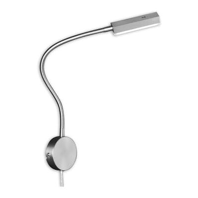 Fischer & Honsel Foco de pared flex Raik, 1 x LED 5,0 W, mate, níquel, regulable sin niveles, control de gestos, brazo flexible, , 59 x 8 x 48 cm, 470 lm, 3000 K Fischer & Honsel Foco de pared flex Raik, 1 x LED 5,0 W, mate, níquel, regulable sin niveles, control de gestos, brazo flexible, , 59 x 8 x 48 cm, 470 lm, 3000 K