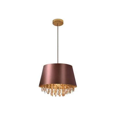 GTV NESTO lámpara colgante Ø30 cm – pantalla marrón con interior dorado y cristales, casquillo E27, IP20, cable ajustable, ideal para dormitorio y salón, iluminación interior glamour GTV NESTO lámpara colgante Ø30 cm – pantalla marrón con interior dorado y cristales, casquillo E27, IP20, cable ajustable, ideal para dormitorio y salón, iluminación interior glamour