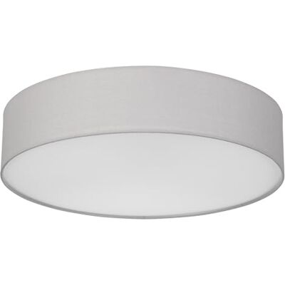 REV Lámpara de techo LED Lampada da soffitto per soggiorno, camera da letto e cucina, rotonda, 50 cm, con paralume in tessuto in stile vintage, grigia REV Lámpara de techo LED Lampada da soffitto per soggiorno, camera da letto e cucina, rotonda, 50 cm, con paralume in tessuto in stile vintage, grigia