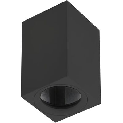 GTV Foco de superficie Spot empotrado GU10 Cuadrado Aluminio Negro Lámpara de techo Iluminación interior Aplique de superficie Downlight Luz moderna para el hogar GTV Foco de superficie Spot empotrado GU10 Cuadrado Aluminio Negro Lámpara de techo Iluminación interior Aplique de superficie Downlight Luz moderna para el hogar