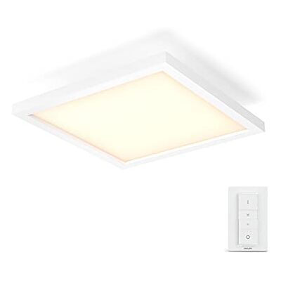 Philips – Lámpara inteligente, Hue Aurelle, Panel LED Inteligente, Luz Blanca de Cálida a Fría, Compatible con Alexa y Google Home, Color Blanco Philips – Lámpara inteligente, Hue Aurelle, Panel LED Inteligente, Luz Blanca de Cálida a Fría, Compatible con Alexa y Google Home, Color Blanco