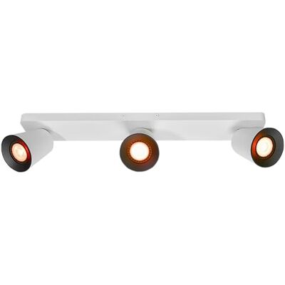 GTV ELLI lámpara de techo 3 focos orientables – metal blanco con detalles negros, 3xGU10 máx.20 W, IP20, diseño moderno minimalista, ideal para salón, cocina, pasillo o dormitorio GTV ELLI lámpara de techo 3 focos orientables – metal blanco con detalles negros, 3xGU10 máx.20 W, IP20, diseño moderno minimalista, ideal para salón, cocina, pasillo o dormitorio