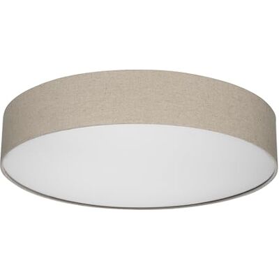 REV Lámpara de techo LED Lampada da soffitto per soggiorno, camera da letto e cucina rotonda 60 cm con paralume in tessuto in stile vintage, tortora REV Lámpara de techo LED Lampada da soffitto per soggiorno, camera da letto e cucina rotonda 60 cm con paralume in tessuto in stile vintage, tortora