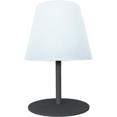 Lumisky Lámpara de mesa inalámbrica con pie de acero gris LED, color blanco cálido H16 cm Lumisky Lámpara de mesa inalámbrica con pie de acero gris LED, color blanco cálido H16 cm