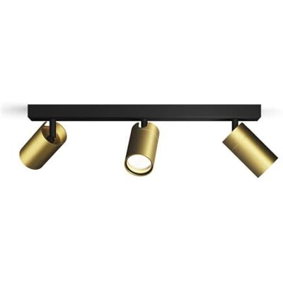 Philips Idris Foco de Baño (3 luces), bombillas GU10 no incluida, Latón, IP44, Resistente al agua Philips Idris Foco de Baño (3 luces), bombillas GU10 no incluida, Latón, IP44, Resistente al agua