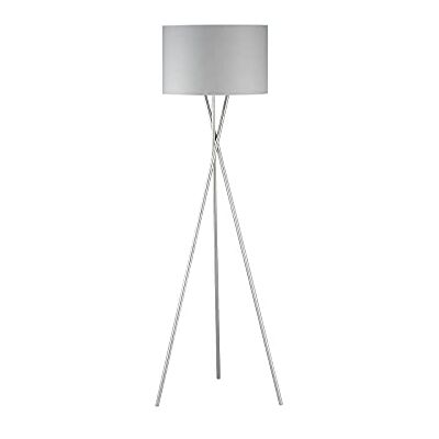 Fischer & Honsel Lámpara de pie Wotan, metal, 60 W, color níquel Fischer & Honsel Lámpara de pie Wotan, metal, 60 W, color níquel