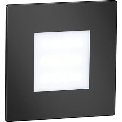 ledscom.de Lámpara LED para escaleras/plafón empotrado FEX para interiores y exteriores, angular, negro, 85 x 85mm, blanco frío ledscom.de Lámpara LED para escaleras/plafón empotrado FEX para interiores y exteriores, angular, negro, 85 x 85mm, blanco frío