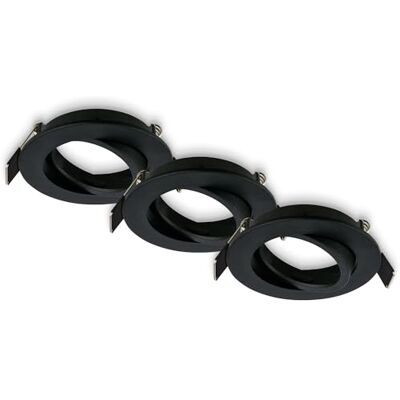 Briloner Pack de 3 Downlights LED techo empotrables, orientables, GU10, máx. 7W, ojos de buey led para techo, foco empotrable, diámetro de montaje 68mm, 8x2,2 cm, negro Briloner Pack de 3 Downlights LED techo empotrables, orientables, GU10, máx. 7W, ojos de buey led para techo, foco empotrable, diámetro de montaje 68mm, 8x2,2 cm, negro