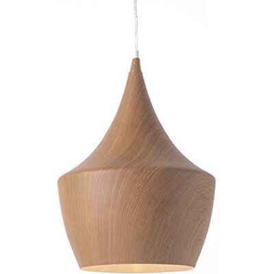 LUSSIOL Lámpara de techo, metal, 60 W, madera miel, diámetro 24 x altura 30 cm LUSSIOL Lámpara de techo, metal, 60 W, madera miel, diámetro 24 x altura 30 cm