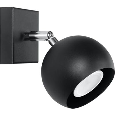SOLLUX lighting Aplique de pared interior Aplique de acero 1 luz Bombilla LED Negro Oculare SOLLUX lighting Aplique de pared interior Aplique de acero 1 luz Bombilla LED Negro Oculare