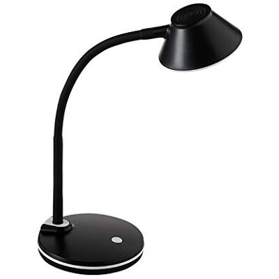 ALCO -Albert Lámpara LED de sobremesa/trabajo con soporte y pantalla pequeña, negra, interruptor on/off, 6 LED, plástico, 3,5 vatios, aprox. 13 x 13 x 33 cm ALCO -Albert Lámpara LED de sobremesa/trabajo con soporte y pantalla pequeña, negra, interruptor on/off, 6 LED, plástico, 3,5 vatios, aprox. 13 x 13 x 33 cm