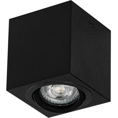OSRAM Foco de techo cuadrado Spot Surface, negro, con casquillo GU10, puede equiparse con una lámpara normal o inteligente, ángulo de haz flexible, protección IP20 OSRAM Foco de techo cuadrado Spot Surface, negro, con casquillo GU10, puede equiparse con una lámpara normal o inteligente, ángulo de haz flexible, protección IP20