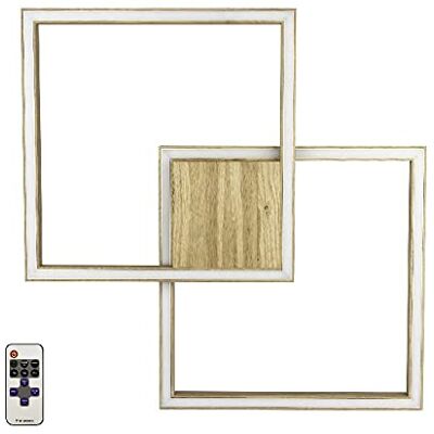 Homemania Lámpara de Pared Wood Art, Aplique, Madera, Acrílico, Blanco, 3 x 64 x 64 Homemania Lámpara de Pared Wood Art, Aplique, Madera, Acrílico, Blanco, 3 x 64 x 64