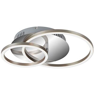 Briloner Leuchten Lámpara de techo LED, regulable, incluye función de memoria, 1 módulo LED giratorio, 30 vatios, 2400 lúmenes, 3000 Kelvin, cromo-aluminio, 390 x 300 x 80 mm (Largo x ancho x alto) Briloner Leuchten Lámpara de techo LED, regulable, incluye función de memoria, 1 módulo LED giratorio, 30 vatios, 2400 lúmenes, 3000 Kelvin, cromo-aluminio, 390 x 300 x 80 mm (Largo x ancho x alto)