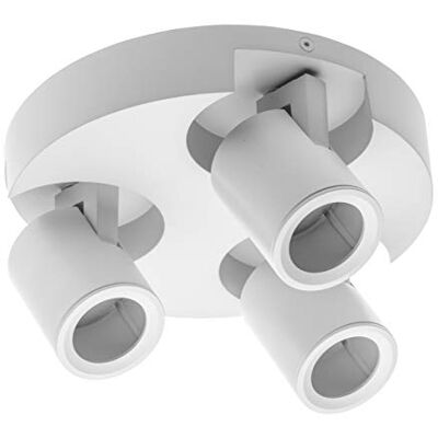 GTV lighting Lámpara de techo BLINK CA 220-240 V, 50/60 Hz, GU10, máx. 20 W x 3, IP20, triple, color blanco GTV lighting Lámpara de techo BLINK CA 220-240 V, 50/60 Hz, GU10, máx. 20 W x 3, IP20, triple, color blanco