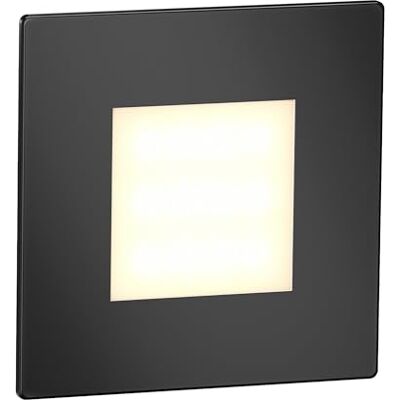 ledscom.de Lámpara LED para escaleras/plafón empotrado FEX para interiores y exteriores, angular, negro, 85 x 85mm, blanco cálido ledscom.de Lámpara LED para escaleras/plafón empotrado FEX para interiores y exteriores, angular, negro, 85 x 85mm, blanco cálido